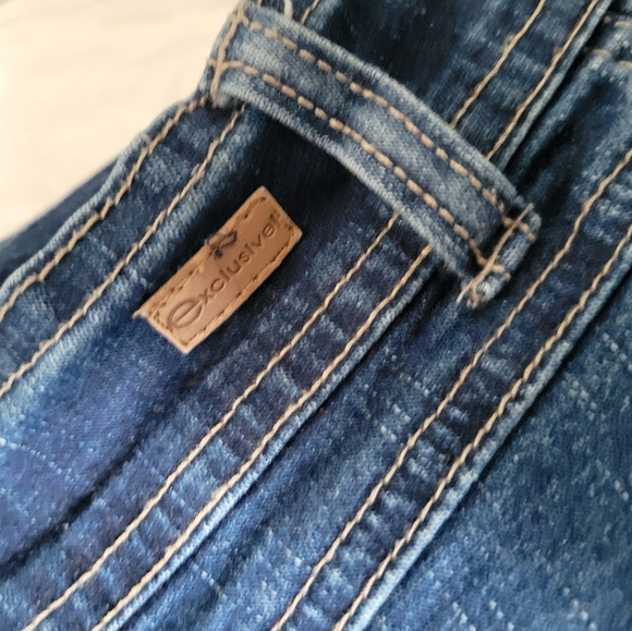 Y2K denim maxi skirt with flared panels, low rise - Picture 15 of 15